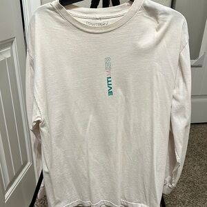 Cream Long Sleeve Shirt with Graphic Text